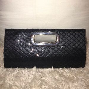 Black Clutch with Black Sequence